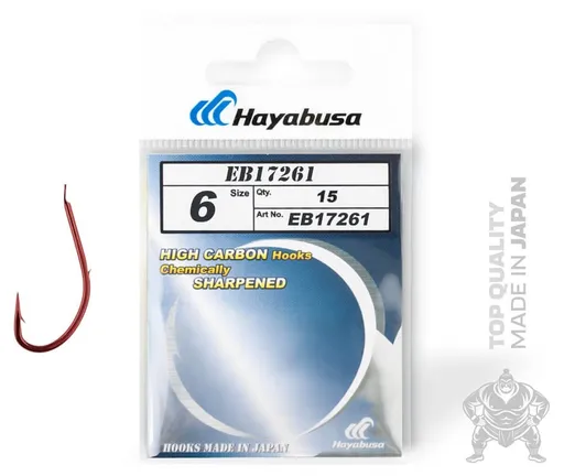Hayabusa háčiky h.mrs172 red 15 ks - veľkosť 4