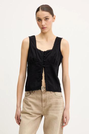 Bavlnená blúzka Superdry čierna farba, jednofarebná, W6012019A-02A