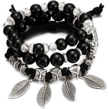 Dámsky korálkový wrapový náramok – sada 3 ks – SL910 black (3542)
