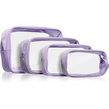 Notino Travel Collection Clear Organizer Set cestovná sada Purple 4 ks