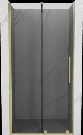 MEXEN/S - Velár posuvné sprchové dvere 100, grafit, zlatá kartáčovaná 871-100-000-41-55