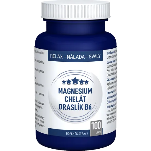 CLINICAL Magnesium chelát + Draslík B6 100 tabliet