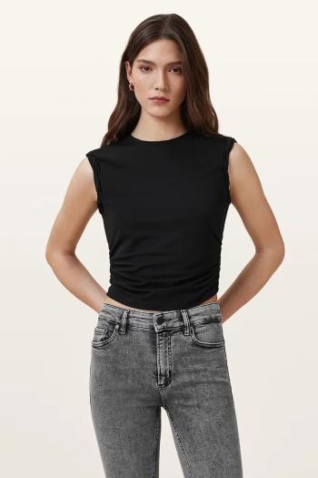 Blúzka AllSaints WEST čierna farba, jednofarebná, W214JA