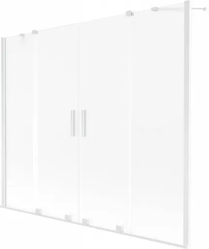 MEXEN/S - Velar Duo dvojkrídlová posuvná vaňová zástena 170 x 150 cm, dekor, biela 896-170-000-32-20