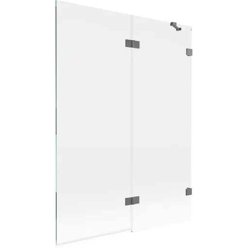 MEXEN/S - Lunar vaňová zástena 2-krídlová pravá 130 x 150, transparent, grafit metal 897-130-100-95-00-P