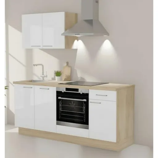 Kuchynská linka Naturel 195x60x91 cm biela mat ľavá