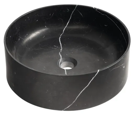 SAPHO SAPHO - BLOK kamenné umyvadlo na desku, priemer 40cm, černá mat Marquin 2401-52