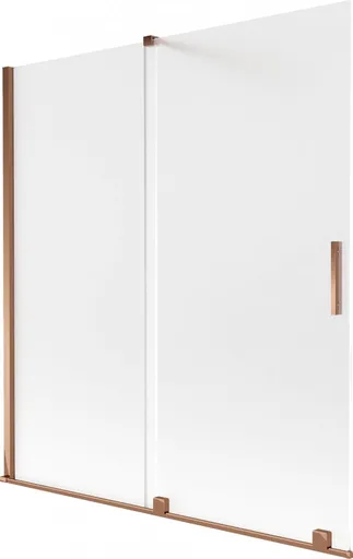 MEXEN/S - Velar dvojkrídlová posuvná vaňová zástena 150 x 150, dekor, ružové zlato 896-150-000-31-60