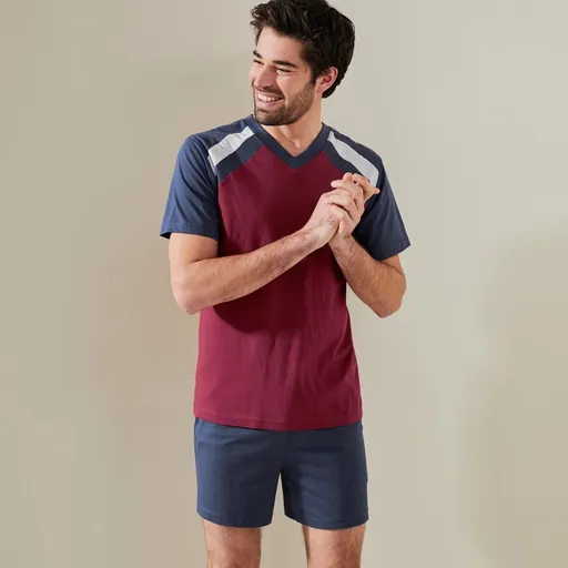 Súprava 2 trojfarebných pyžám so šortkami