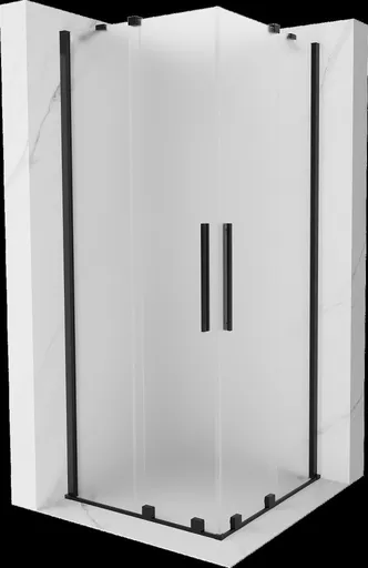MEXEN/S - Velar Duo sprchovací kút, posuvné dvere 100 x 100, dekor, čierna 871-100-100-32-70