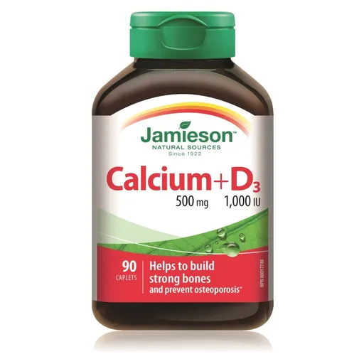 JAMIESON Vápnik s vitamínom D3 500 mg/1000 IU 90 tabliet