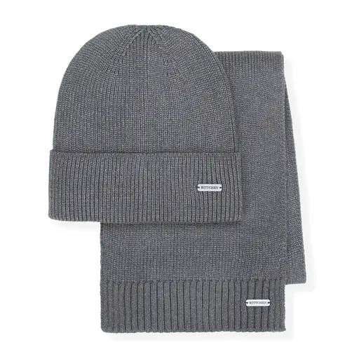 Pánsky zimný komplet – čiapka a šál z viskózy, polyesteru a nylonu 101-SF-009-8