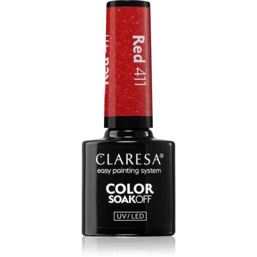 Claresa SoakOff UV/LED Color Sunny Garden gélový lak na nechty odtieň Red 411 5 g