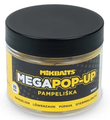 Mikbaits mega plávajúce fluo boilie pampeliška 300 ml 25 mm