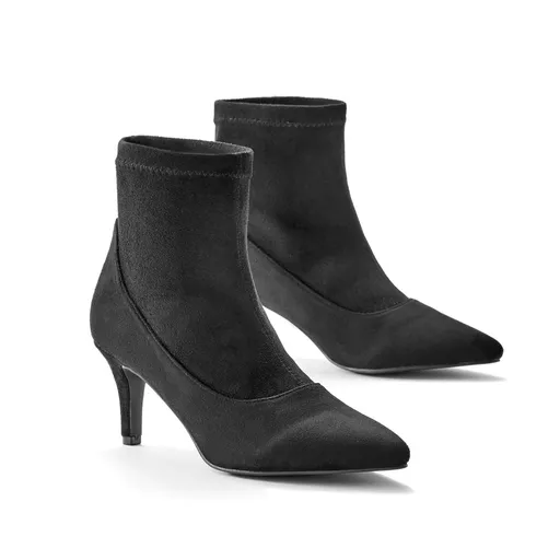 Nízke čižmy na podpätku so strečovou sárou