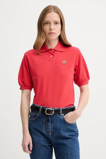 Bavlnené polo tričko Bally červená farba, WJE077
