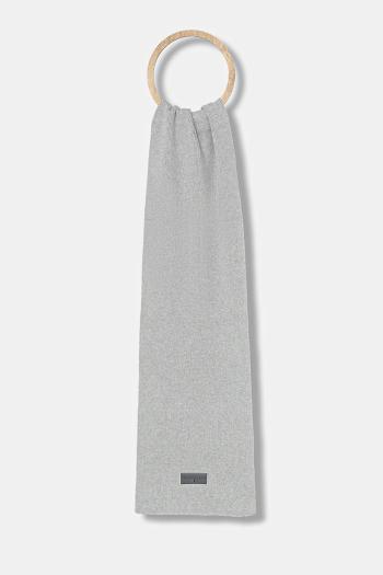 Bavlnený šál Tommy Jeans šedá farba, jednofarebný, AW0AW18209