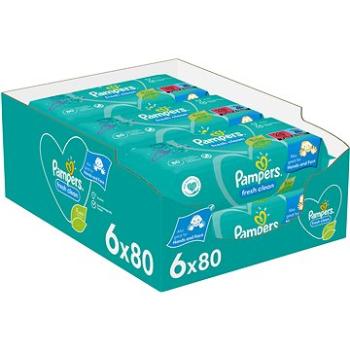 PAMPERS vlhčené obrúsky XXL Fresh Clean 6× 80 ks (8006540174746)