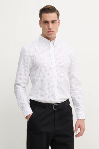 Bavlnená košeľa Tommy Hilfiger pánska, biela farba, regular, s golierom button-down, MW0MW37554