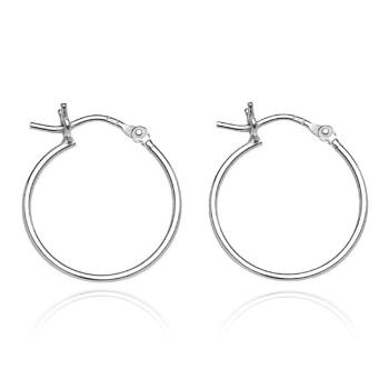 Náušnice zo striebra 925 - tenké hladké kruhy, 20 mm
