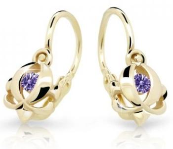 Cutie Jewellery Zlaté detské náušnice C2218-10-X-1 fialová