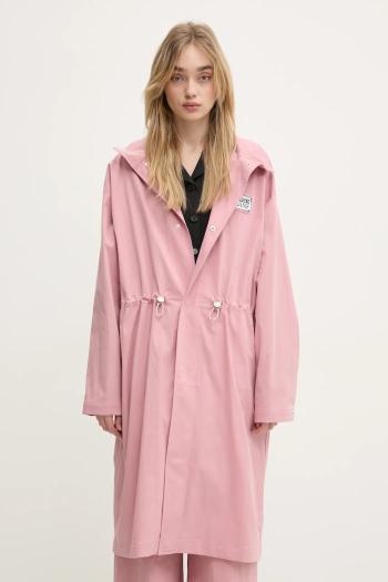 Bunda parka Moschino Jeans dámska, ružová farba, prechodná, 0609 3224