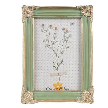 Zeleno - zlatý fotorámeček se zlatými ornamenty - 13*2*18 cm / 10*15 cm 2F1147