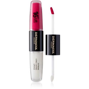 Dermacol 16H Lip Colour dlhotrvajúci rúž a lesk na pery odtieň 08 Pink Tastic 2x4 ml