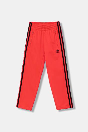 Detské tepláky adidas Originals červená farba, s nášivkou, JV8590