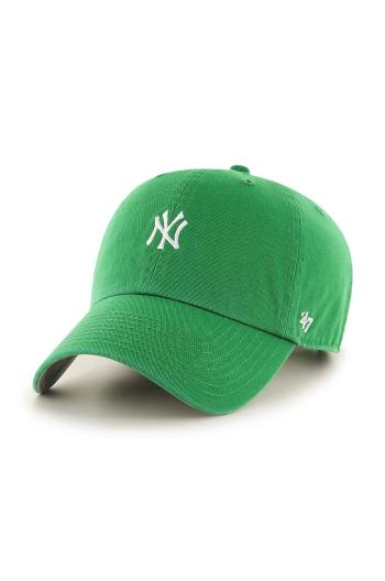 Bavlnená šiltovka 47 brand MLB New York Yankees zelená farba, s nášivkou, B-BSRNR17GWS-KY