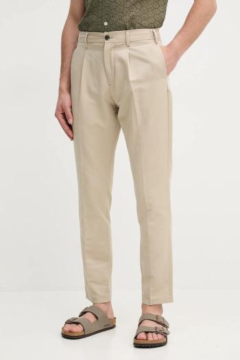 Nohavice Tommy Hilfiger pánske, béžová farba, strih chinos, MW0MW38861
