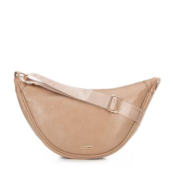 Dámska crossbody na širokom popruhu béžová 100-4Y-421-9