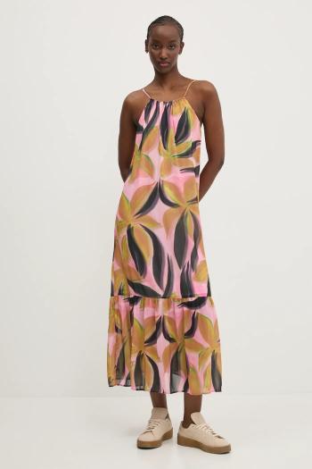 Šaty Desigual LIMOGES ružová farba, maxi, áčkový strih, 25SWVW12