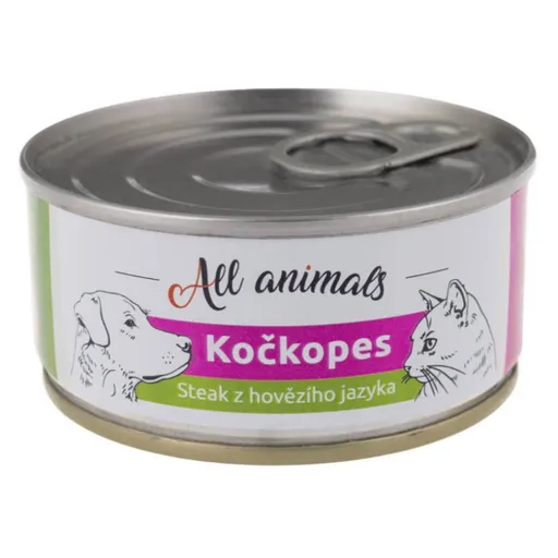ALL ANIMALS Kočkopes konzerva steak z hovädzieho jazyka 100 g