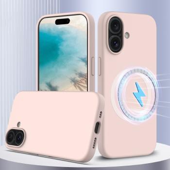 RUBBER MAGSAFE Silikónový kryt pre Apple iPhone 16 svetloružový