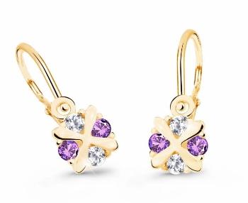 Cutie Jewellery Zlaté detské náušnice C2153-10-X-1 fialová