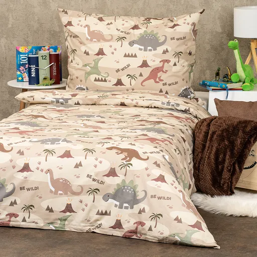 4Home Detské bavlnené obliečky Dino world, 140 x 200 cm, 70 x 90 cm, 140 x 200 cm, 70 x 90 cm