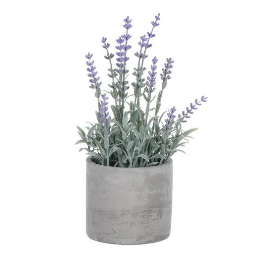 Umelá Levanduľa v kvetináči, sivá, 10 x 10 x 21 cm