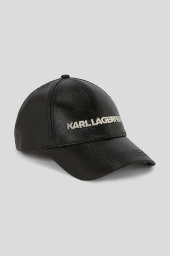 Šiltovka Karl Lagerfeld čierna farba, s nášivkou, A3W33140