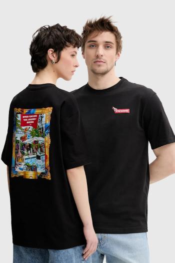 Bavlnené tričko Sprayground čierna farba, s potlačou, SP15012BLK