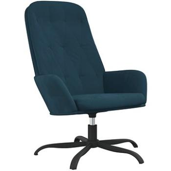 Relaxačné kreslo modré zamat, 341215