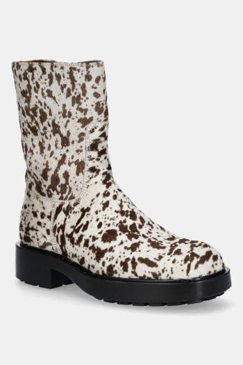 Kožené členkové topánky Copenhagen hnedá farba, na platforme, CPH443 hairy leather