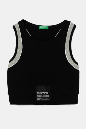 Detský top United Colors of Benetton čierna farba, 3P4ZCH01U