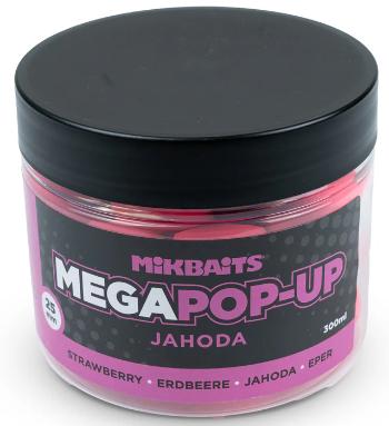 Mikbaits mega plávajúce fluo boilie jahoda 300 ml 25 mm