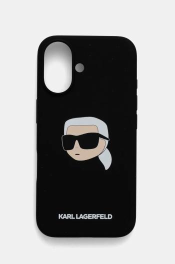 Puzdro na mobil Karl Lagerfeld iPhone 16 6.1 čierna farba, KLHMP16SSKHPPLK