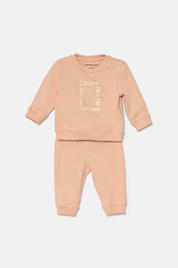 Tepláková súprava pre bábätká Calvin Klein Jeans oranžová farba, IN0IN00213