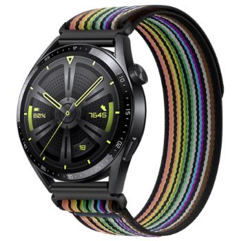 BStrap Velcro Nylon remienok na Xiaomi Amazfit GTR Mini, black rainbow