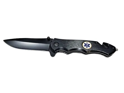 Skladací záchranný vreckový nôž - Kandar Black 21,5 cm