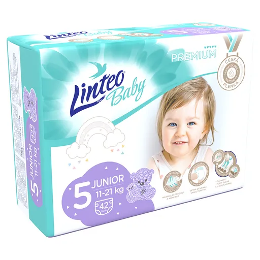 LINTEO Baby Premium Detské plienky Junior 11-21 kg 42 ks