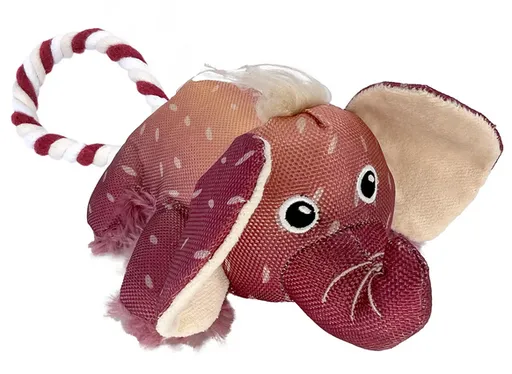 Hračka pre psy Kong Dog Cozzie Tugg Slon, pískajúci, fialový, polyester, M/L